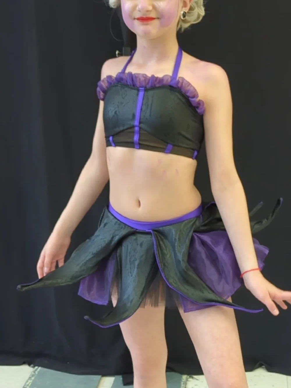 Ursula - Purple and Black Dance Kids Costume Set - Wig Included.  size - CL